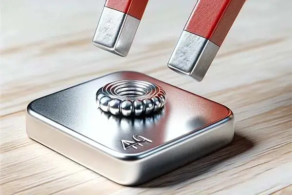 Silver's non-magnetic property demonstration