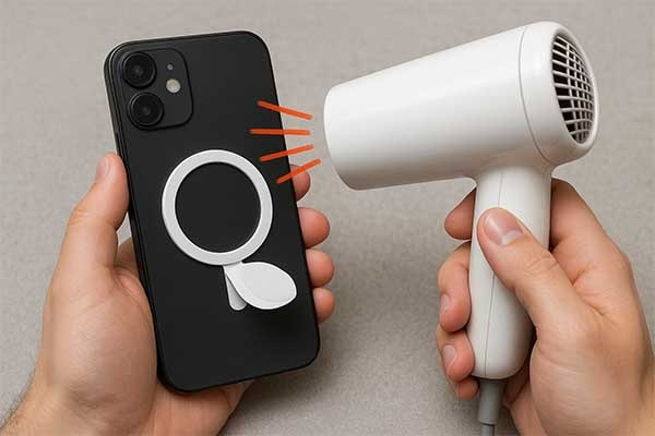 5. heat up to remove magsafe sticker for phone case-min.webp